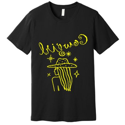 Reverse Cowgirl Script Stars Premium T-Shirt