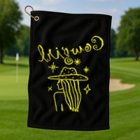 Reverse Cowgirl Script Stars Golf Towel