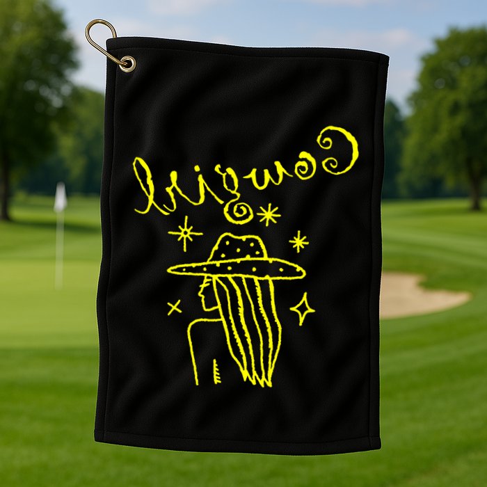 Reverse Cowgirl Script Stars Golf Towel