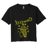 Reverse Cowgirl Script Stars Women's Crop Top Tee