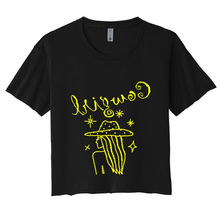 Reverse Cowgirl Script Stars Women's Crop Top Tee