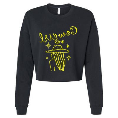 Reverse Cowgirl Script Stars Cropped Pullover Crew