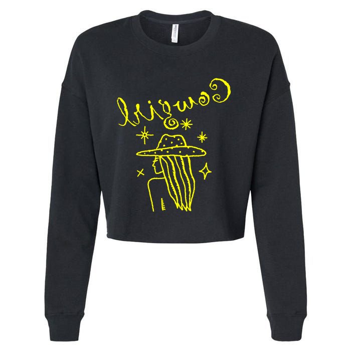 Reverse Cowgirl Script Stars Cropped Pullover Crew