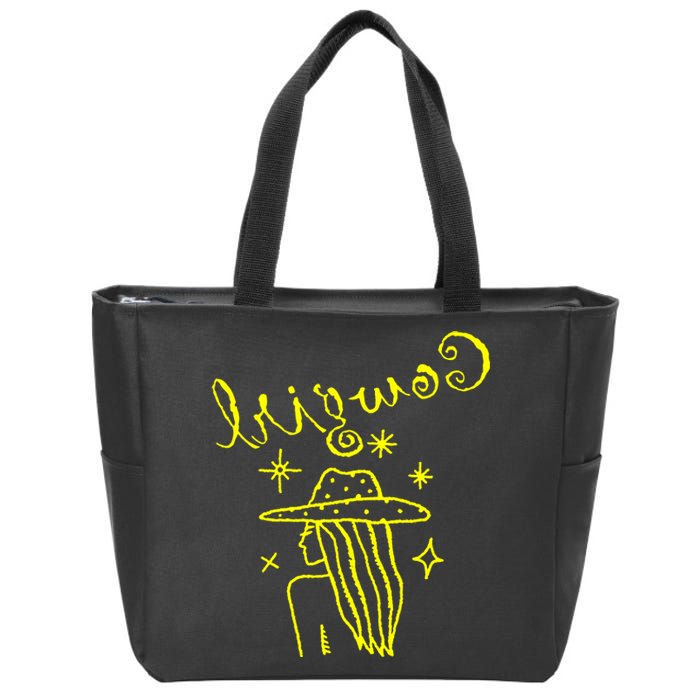 Reverse Cowgirl Script Stars Zip Tote Bag