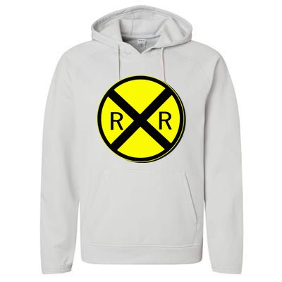 Railroad Crossing Sign Simple Easy Halloween Costume Performance Fleece Hoodie