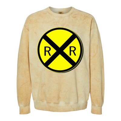 Railroad Crossing Sign Simple Easy Halloween Costume Colorblast Crewneck Sweatshirt