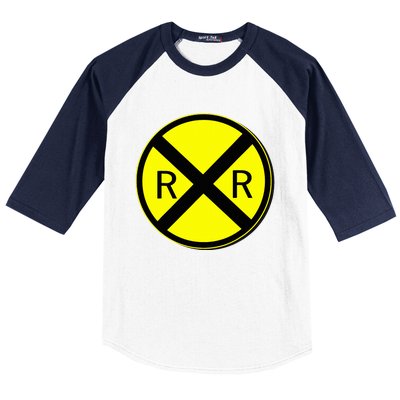 Railroad Crossing Sign Simple Easy Halloween Costume Baseball Sleeve Shirt