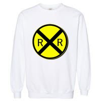 Railroad Crossing Sign Simple Easy Halloween Costume Garment-Dyed Sweatshirt