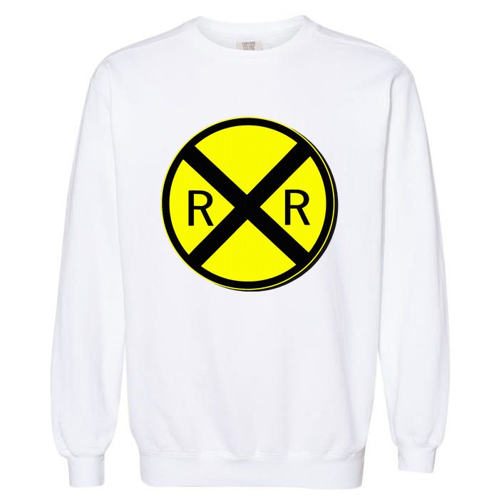 Railroad Crossing Sign Simple Easy Halloween Costume Garment-Dyed Sweatshirt