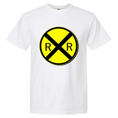 Railroad Crossing Sign Simple Easy Halloween Costume Garment-Dyed Heavyweight T-Shirt