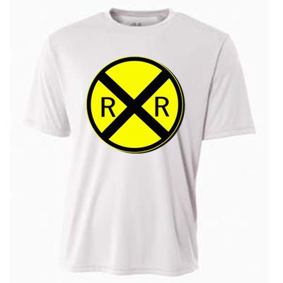 Railroad Crossing Sign Simple Easy Halloween Costume Cooling Performance Crew T-Shirt