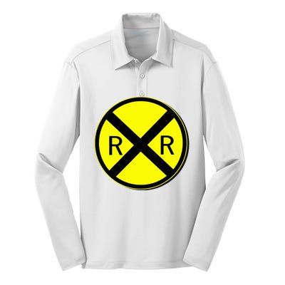 Railroad Crossing Sign Simple Easy Halloween Costume Silk Touch Performance Long Sleeve Polo