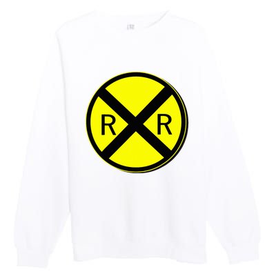 Railroad Crossing Sign Simple Easy Halloween Costume Premium Crewneck Sweatshirt