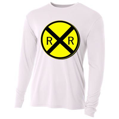 Railroad Crossing Sign Simple Easy Halloween Costume Cooling Performance Long Sleeve Crew