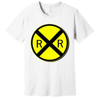 Railroad Crossing Sign Simple Easy Halloween Costume Premium T-Shirt