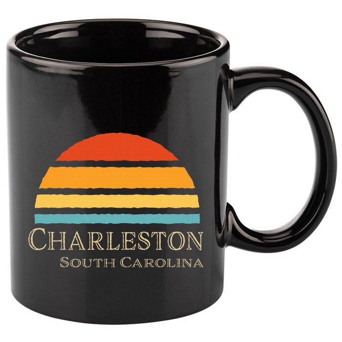 Retro Charleston South Carolina 11oz C Handle Ceramic Mug