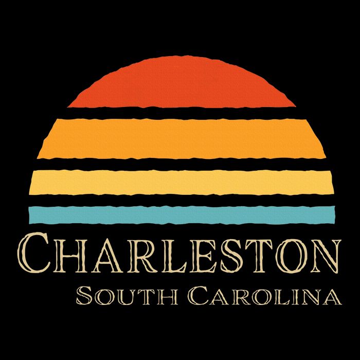 Retro Charleston South Carolina Drawstring Bag