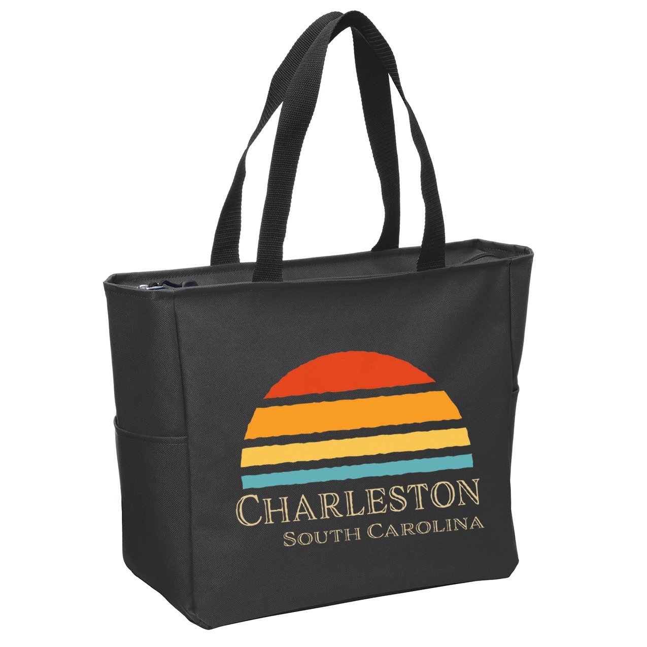 Retro Charleston South Carolina Zip Tote Bag