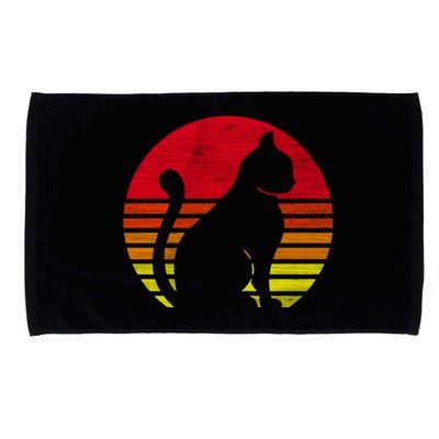 Retro Cat Silhouette Cute Gift Microfiber Hand Towel