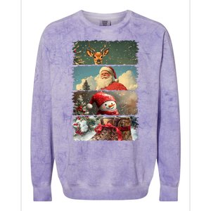 Retro Christmas Story Line Colorblast Crewneck Sweatshirt