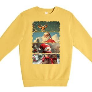 Retro Christmas Story Line Premium Crewneck Sweatshirt