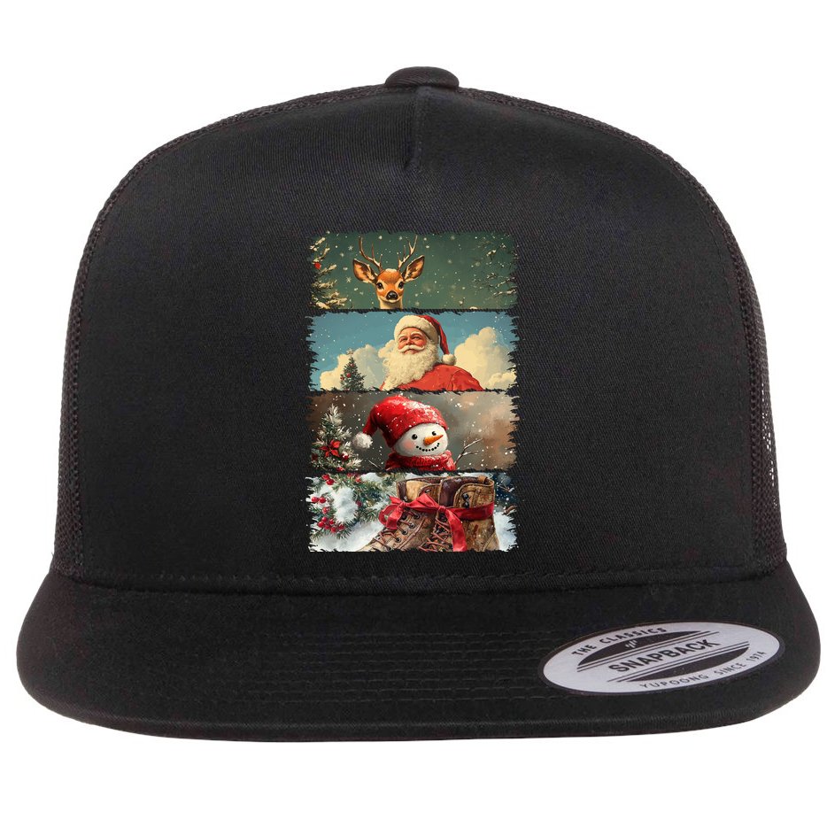 Retro Christmas Story Line Flat Bill Trucker Hat