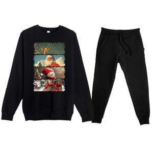 Retro Christmas Story Line Premium Crewneck Sweatsuit Set