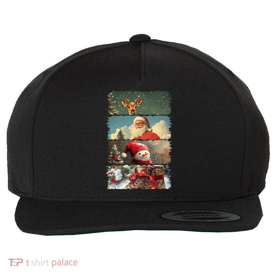 Retro Christmas Story Line Wool Snapback Cap