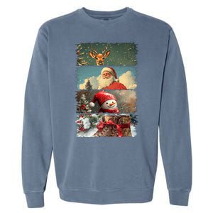 Retro Christmas Story Line Garment-Dyed Sweatshirt