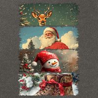 Retro Christmas Story Line Cotton Canvas Backpack