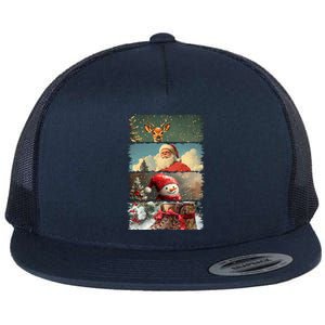 Retro Christmas Story Line Flat Bill Trucker Hat