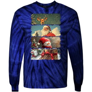 Retro Christmas Story Line Tie-Dye Long Sleeve Shirt