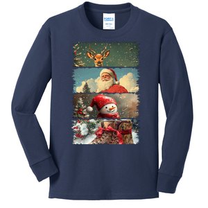 Retro Christmas Story Line Kids Long Sleeve Shirt