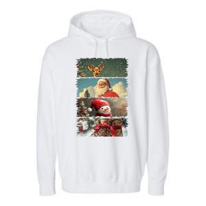 Retro Christmas Story Line Garment-Dyed Fleece Hoodie