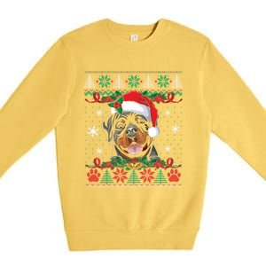 Rottweiler Christmas Santa Ugly Sweater Dog Lover Xmas Pjs Great Gift Premium Crewneck Sweatshirt