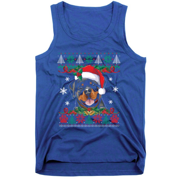 Rottweiler Christmas Santa Ugly Sweater Dog Lover Xmas Pjs Great Gift Tank Top