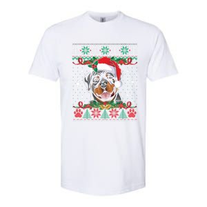 Rottweiler Christmas Santa Ugly Sweater Dog Lover Xmas Pjs Great Gift Softstyle CVC T-Shirt