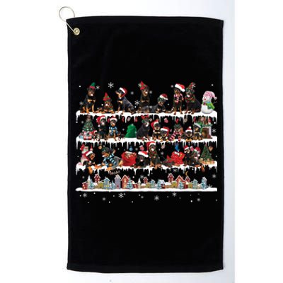 Rottweiler Christmas Snow Layers Santa Dog Ugly Xmas Gift Platinum Collection Golf Towel