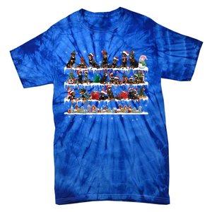 Rottweiler Christmas Snow Layers Santa Dog Ugly Xmas Gift Tie-Dye T-Shirt