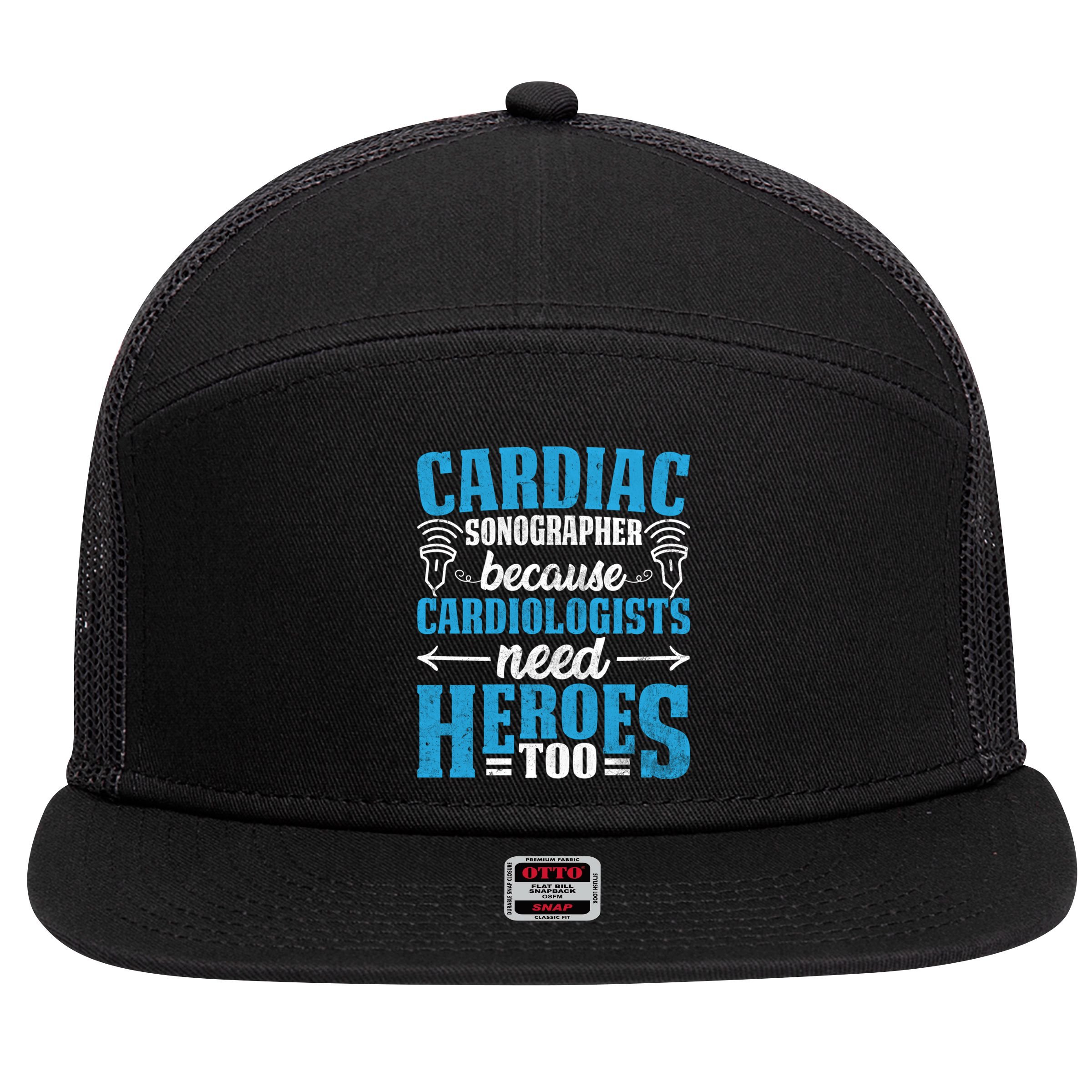 Rdcs Cardiac Sonographer Ultrasound Tech Technician Novelty Gift 7 Panel Mesh Trucker Snapback Hat