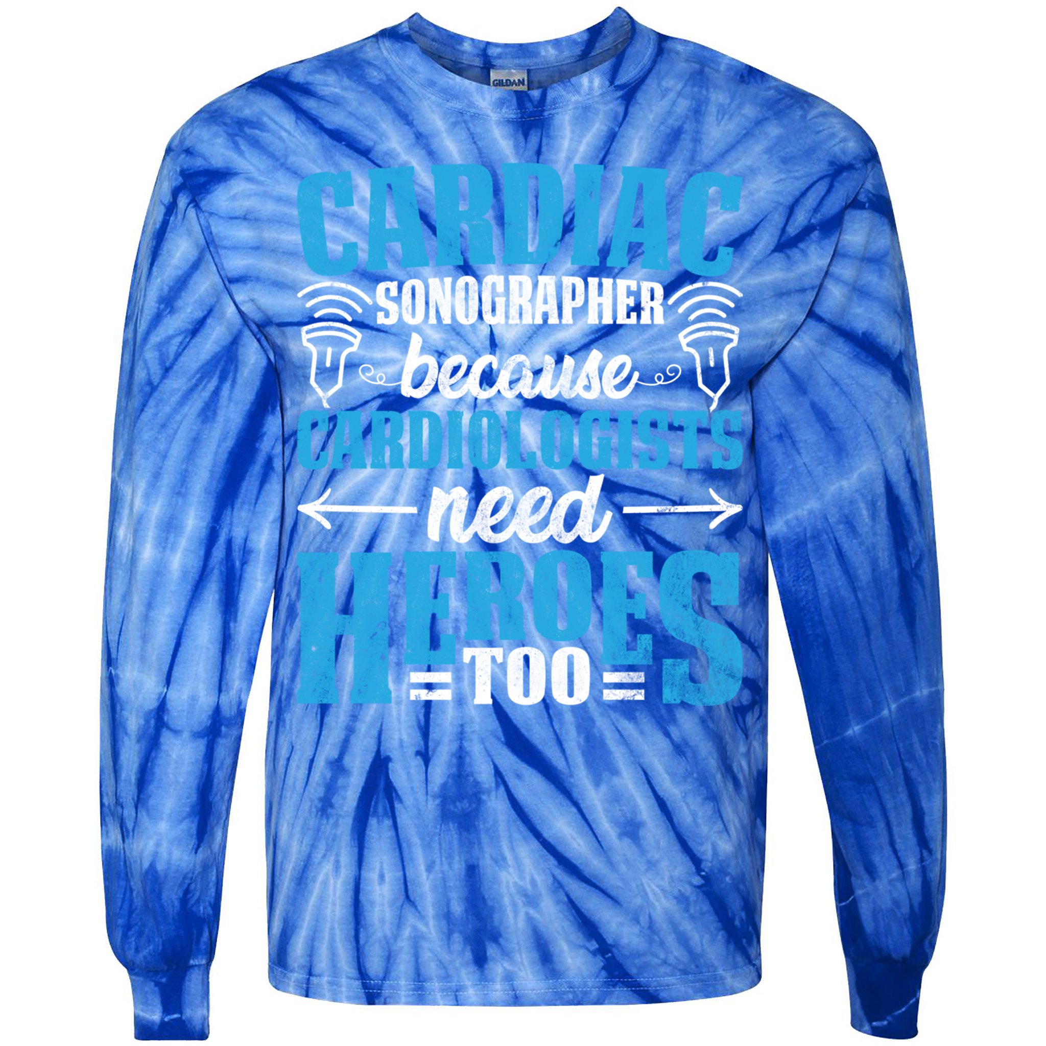 Rdcs Cardiac Sonographer Ultrasound Tech Technician Novelty Gift Tie-Dye Long Sleeve Shirt