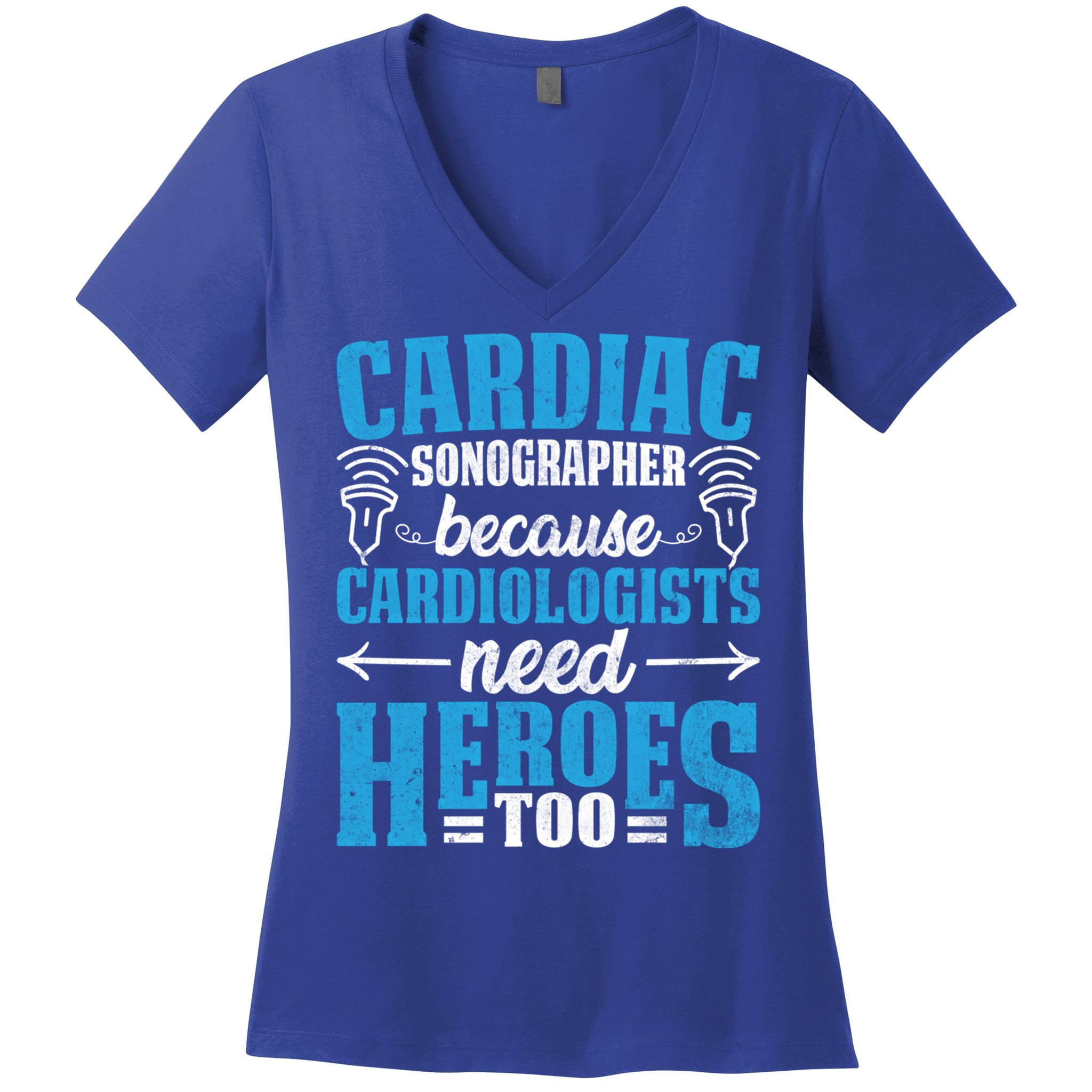 Rdcs Cardiac Sonographer Ultrasound Tech Technician Novelty Gift Women's V-Neck T-Shirt