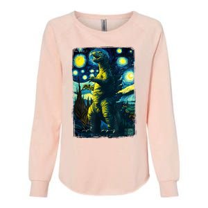 Retro Classic Starry Night Legendary Japanese Kaiju Womens California Wash Sweatshirt