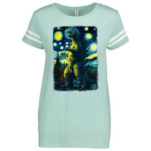 Retro Classic Starry Night Legendary Japanese Kaiju Enza Ladies Jersey Football T-Shirt