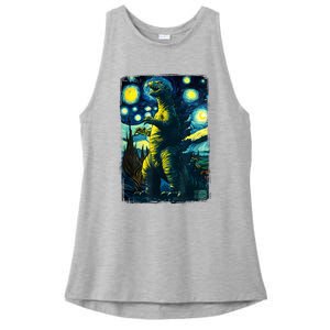 Retro Classic Starry Night Legendary Japanese Kaiju Ladies PosiCharge Tri-Blend Wicking Tank