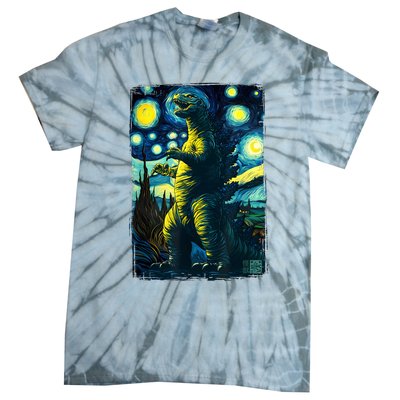 Retro Classic Starry Night Legendary Japanese Kaiju Tie-Dye T-Shirt