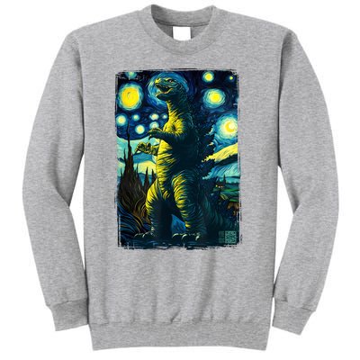 Retro Classic Starry Night Legendary Japanese Kaiju Tall Sweatshirt