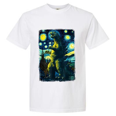 Retro Classic Starry Night Legendary Japanese Kaiju Garment-Dyed Heavyweight T-Shirt