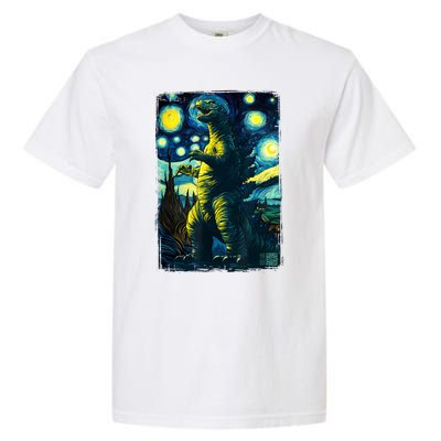 Retro Classic Starry Night Legendary Japanese Kaiju Garment-Dyed Heavyweight T-Shirt