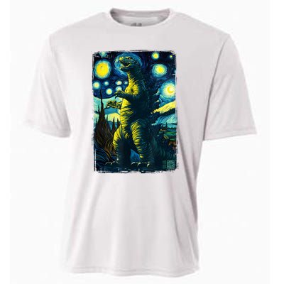 Retro Classic Starry Night Legendary Japanese Kaiju Cooling Performance Crew T-Shirt